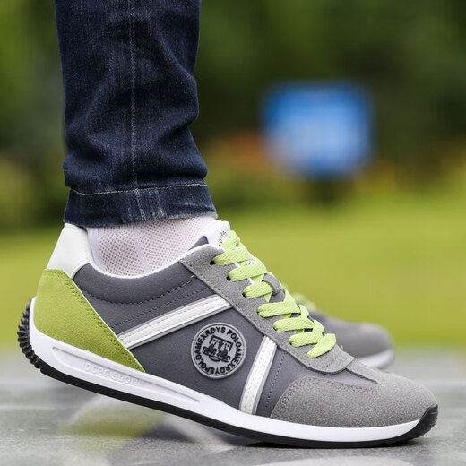 Oein car training shoes for men's subject 2 special driving school soft sole shoes for spring leather casual shoes fashionable one-legged driving shoes AW9902 blue cloth style single layer 38 small size / big size