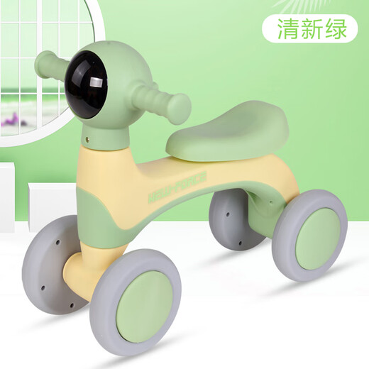 Childish Child's Slid Car Balance Balance Walker Scooter Baby Car Cade d'anniversaire Cadeau à quatre roues Slid Car [Music Light] Green frais
