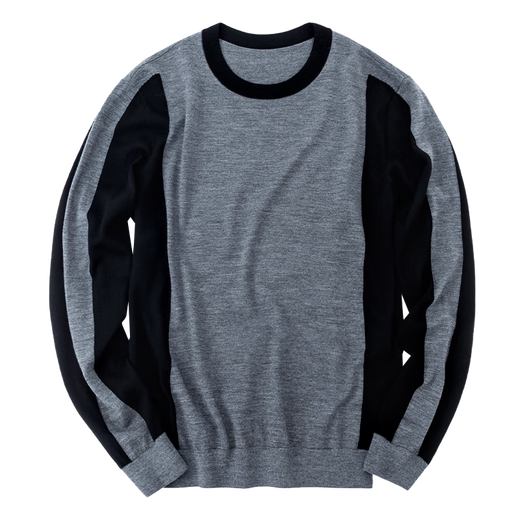 Mr. BU [Haare T] Mr. Bu 2024 Herbst Herren runder Nackenpullover Farbbündel Wolle Casual Pt15565 Galaxy Grey S