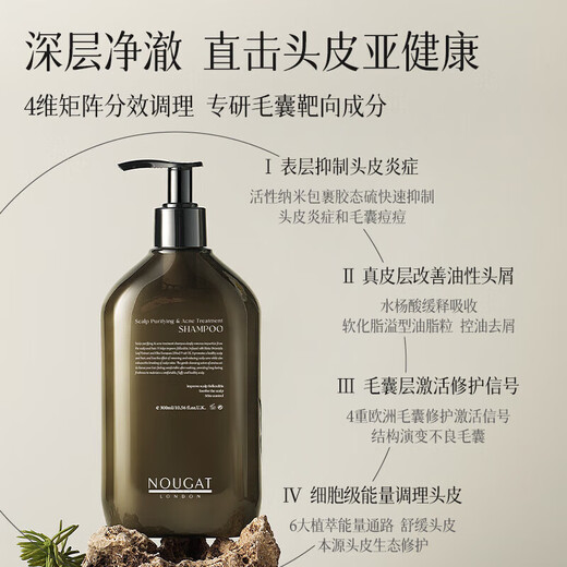Importiertes Haarfollikel-Shampoo Entfernung von Milbenkontrolle und Ölkontrolle, Anti-Dandruff, Anti-Chein-Reinigungshampoo für Männer und Frauen 300 ml*2 Flaschen