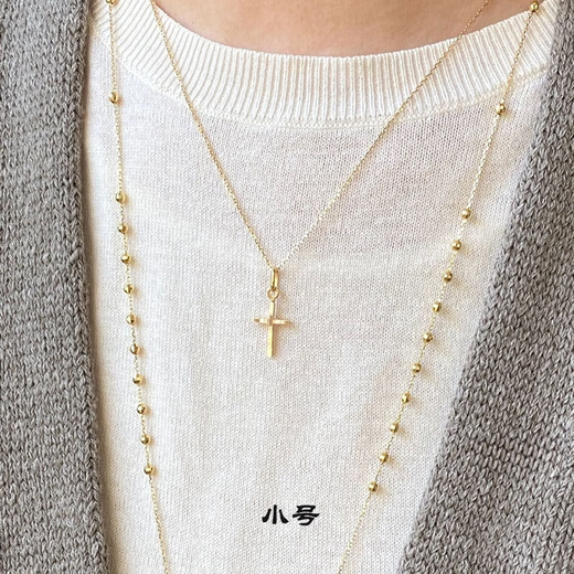 Puli FENNY Jewelry 18K Gold Fashionable Shining Cross Pendant Necklace and Cross Pendant Sizes Unisex Versatile Model Need to Pre-Order/18K Gold Small Pendant