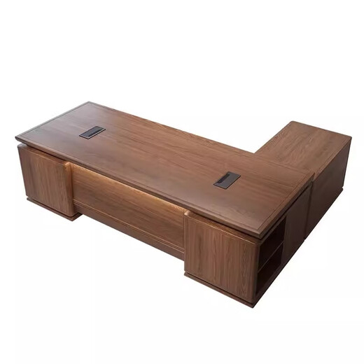 Ningqiu Luoge (NICHLORT) new Chinese style desk solid wood executive desk president chairman office furniture modern simple Chinese style boss desk 3.0 meter desk + side table imported ash wood