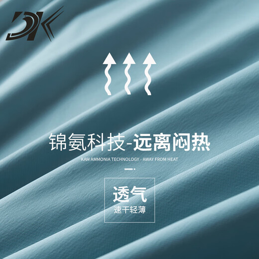 DK品牌男装冰丝休闲裤男士春夏季薄款速干运动修身小脚束脚九分裤子 GJA6198-蓝 29