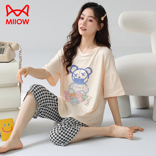 Catman (Miiow) 200Jin [Jin equivale a 0.5 kg] Pantalones de manga corta de algodón pijama de tamaño extra grande para mujeres en el verano MM LOLE 220Jin [Jin iguala 0.5 kg] 240Jin [Jin equivale a 0.5 kg] 6xl establecido QDX719# Panentes cortados cortos M [80-100Jin [Jin igualar]