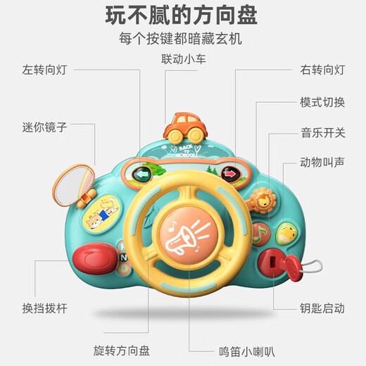 
BTOP children's stroller toys dining chair suction cup baby cart early education 0-1 year 6 or more than 8 battery version children's simulated cab red