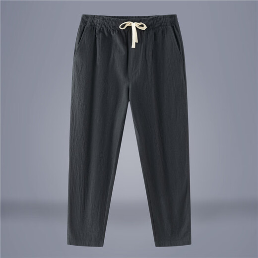 Coton aclosmil et pantalon décontracté en lin pour hommes, pieds attachés de grande taille, pantalon recadré, pantalon large en lin lâche en été, pantalon harem de style chinois, hommes, k800 kaki m