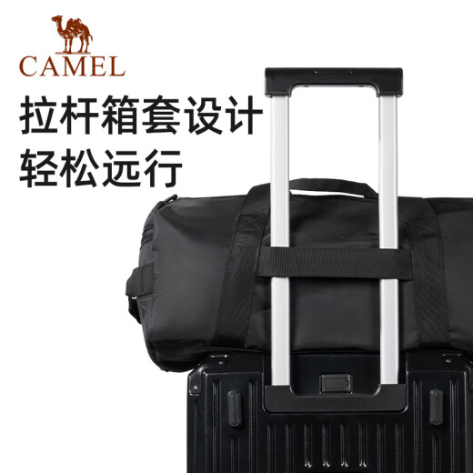 骆驼健身包干湿分离游泳包大容量旅行沙滩包收纳袋斜挎手提背包 Y1S3K2601A-暗夜黑