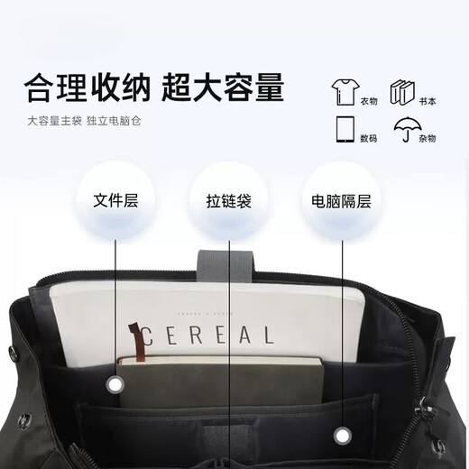 DAUG【新秀丽制造商】时尚休闲商务双肩电脑包15英寸男女随身背包 浅灰色HM-15122L