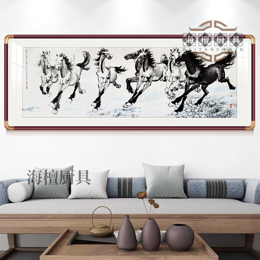 Cheval haut de gamme au succès ba jun image de salon entrée peintures suspendues décoratives face à l'entrée Horse du succès xu beihong ba xu beihong-ba jun image 12041cm * 1cm une taille de cadre: [