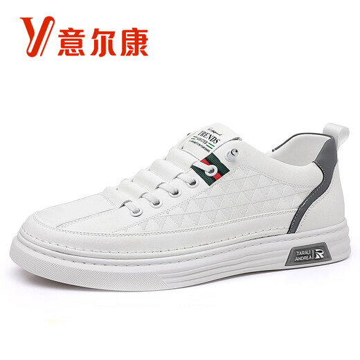 YRC意尔康运动春秋季板鞋透气小白鞋男款休闲时尚皮鞋百搭鞋 671  白色 【运动鞋尺码】 41 【标准运动鞋尺码】