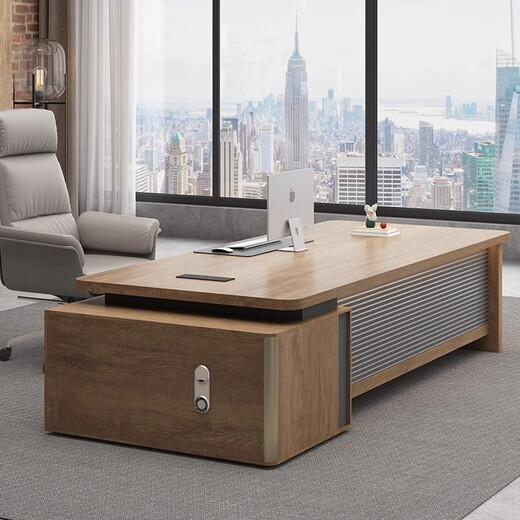Fubaisen boss desk desk simple modern executive desk single computer desk financial desk supervisor manager desk and chair combination 1.8 meters boss desk