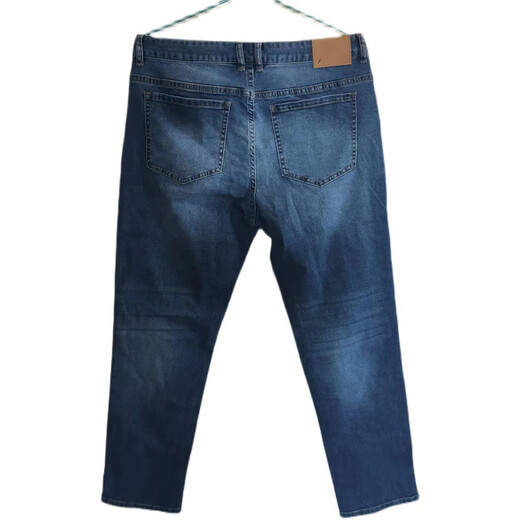 
Meijia Jeans Summer Elastic Soft Simple Straight Basic Washed Jeans Pants Casual Pants Medium Blue Ripped Jeans 31 -17078