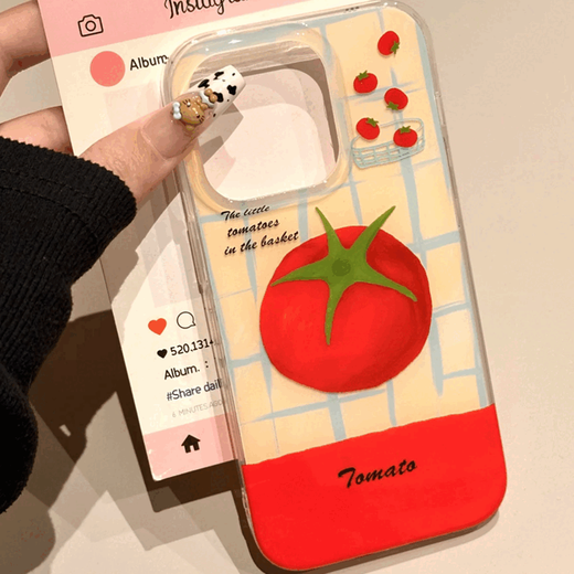 西红柿杨桃适用iphone16手机壳支架苹果华为vivo小米OPPO荣耀套 白色大孔[满屏]-透白[0]-LIYIK1049西 华为nova12pro/nova12ultra