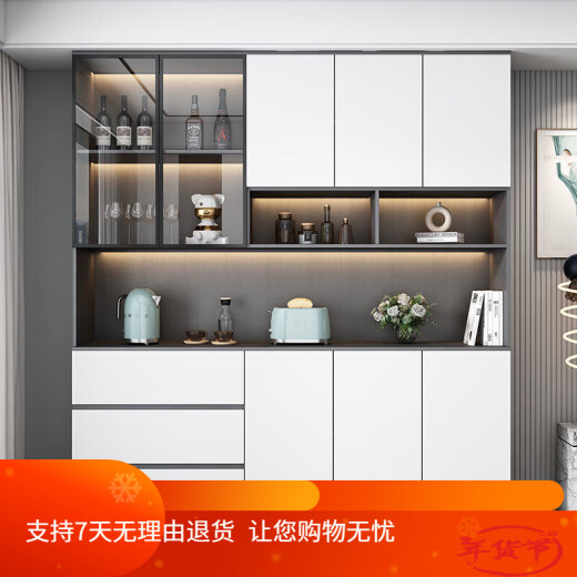 Muxituo sideboard light luxury modern simple living room storage cabinet cupboard kitchen storage cabinet wine cabinet household tea style 15280*40*220+ induction light