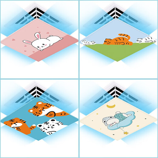 Home factory central air conditioning windshield square anti-heating hot air blowing directly office ceiling machine ceiling air guide hood wind shield white 45x45x0.1cm