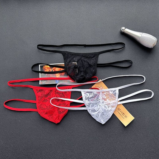 Men's underwear sexy private fun sexy men's lace transparent doublet underwear sexy one black