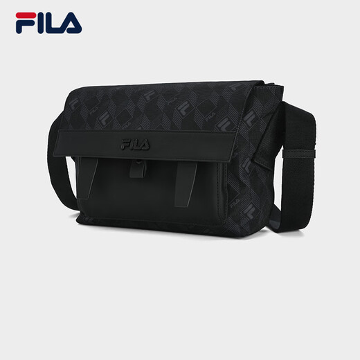 Fila Fila Boy Bag [Black Warrior] Crossbody Bag Presbyopia Leicht wasserresistente Umhängetasche 2025 Retro alter Blumenumhängetasche, Schwarz - Bk XS