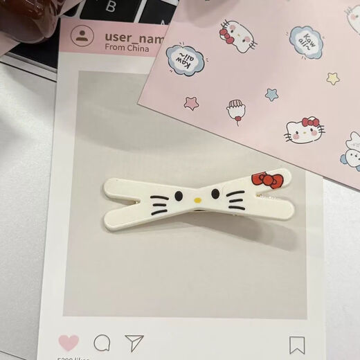 Sweet Girl Heart Kt Cat Cent Vidting Link Cartoon Student Glips Clip Clip Ins Central de cabello de alto valor Kt Corta de pelo [Fotos principales 5]