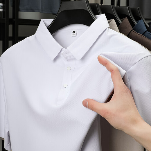 皮尔卡丹（pierre cardin）短袖t恤男2025夏季冰丝无痕潮流polo领商务休闲打底衫体恤衣服 A308-BJ12356大地咖 M