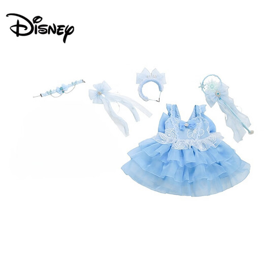 Disney Girls 'Kleid Sommer 2025 Neues modisches kleines Mädchen High-End-Kleid Elsa Prinzessin Kleid Lolita Rock [blauer Rock] JSGY6625 ELSA Kleid 130 cm Empfohlene Höhe etwa 125