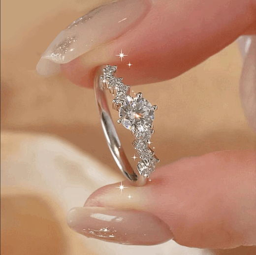 Authentic Pt950 platinum D color moissanite diamond ring for women 18 platinum proposal wedding ring for girlfriend’s birthday gift Light luxury model Star Dream main stone 1 carat You need to keep silent and contact customer service to note the circle number