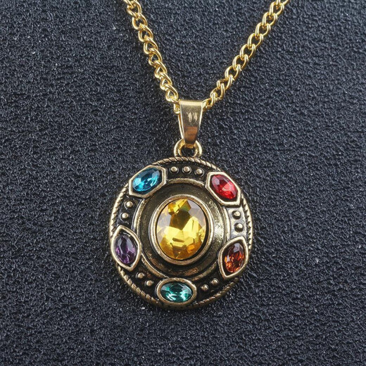 Tibers 2025 Thanos Halskette Infinite Handschuhe Avengers 3 Anhängerzubehör hübsches Regenbogen Qixi N679