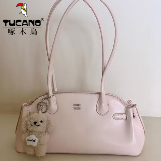Specht (Tucano) Pendeln Sie lässige und modische vielseitige Achselbeutel für Frauen 2025 Sommer Nische Feeling Octen -Ocphent -Tasche beige Weiß