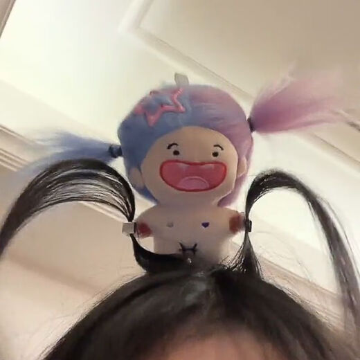Oein funny hair hoop female hair hoop face wash funny hair clip female hair hoop cute funny headwear hair clip creative hair hoop purple and blue doll hair clip