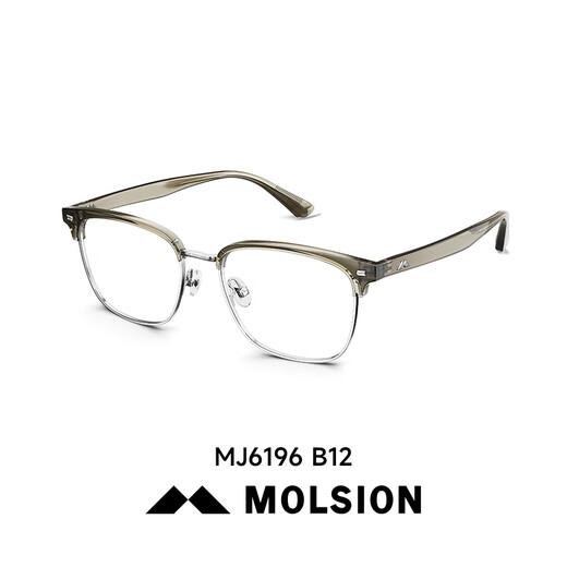 Mosen (Molsion) half-frame glasses new product can be equipped with height-number men's Sven business anti-blue light frame new MJ6196B80 single frame