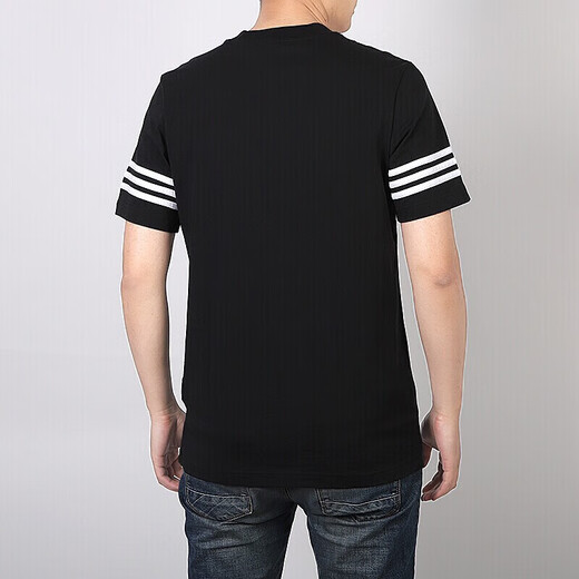 Adidas 3. Blatt Krokodil Kurzschlärm T-Shirt Herren Sommersportwear Klassiker vielseitig, bequem, atmungsaktives, lässiges runder Hals halb Ärmel FM3897 Black S
