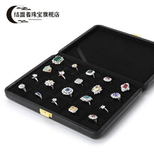 结盟者轻奢首饰盒高档皮革求婚礼赠戒指项链耳环收纳盒珠宝陈列盒 12位吊坠/项链盒-H15606
