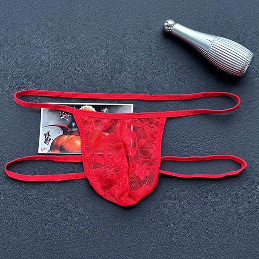 Men's underwear sexy private fun sexy men's lace transparent doublet underwear sexy one black