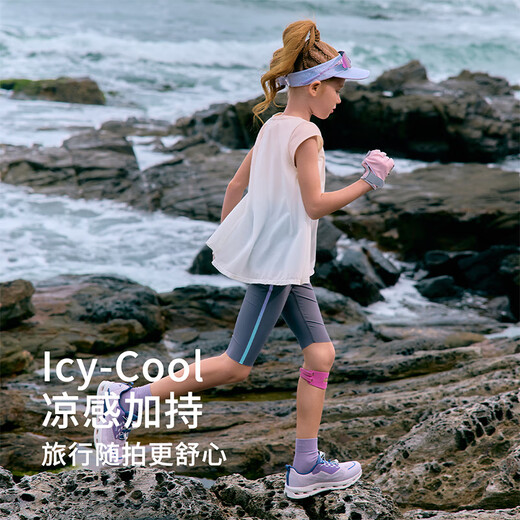 SWIFT colorful jellyfish clothing swift girls cool T-shirt 2025 summer new children's sun protection fake two-piece short-sleeved three-color ice cream 150 cm