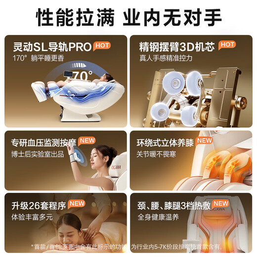 OGAWA Home Appliances State Subsidy Massage Chair 2025 Top Ten Brands Household Full Body Space Capsule Zero Gravity 3D Movement Health Care Gift for Elderly Parents OG7508Pro+ Excellent Edition Mi Movie Star Gray Super New Product