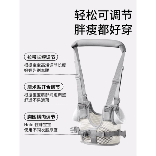 JCZS German brand toddler belt for infants and young children learning to walk, baby anti-fall toddler walking artifact, child anti-strangle waist protector, orthopedic doctor recommends maternal and infant grade imported Pakistani cotton blue