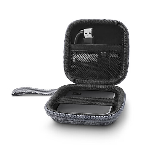 OLYSON适用西部数据移动固态硬盘收纳盒Elements SE保护套WD随行硬盘收纳包新元素U盘超小防水防震便携袋 硅胶保护套  1T/2T 中号薄款