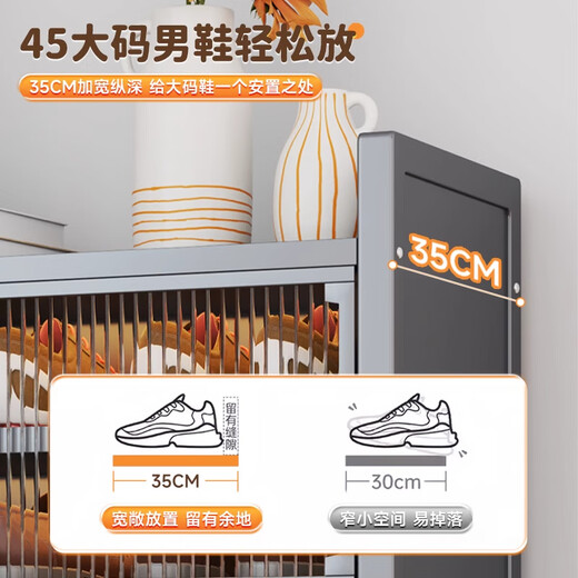 Silao shoe cabinet steel entrance door entry cabinet integrated wall-mounted dust-proof shoe rack household multi-layer shoe storage cabinet 5 layers of gray-50*32*80 (approximately 15 pairs of shoes)