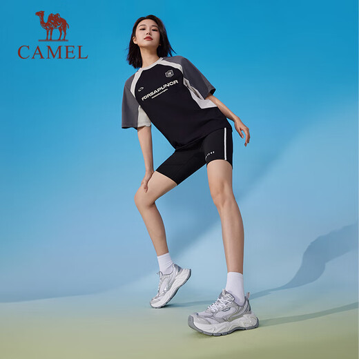 Camel (CAMEL) Star Sports Women's Shoes Thick Sole Heightening Breathable Casual Daddy Shoes X25B09L7022 White Light Silver Gray 35