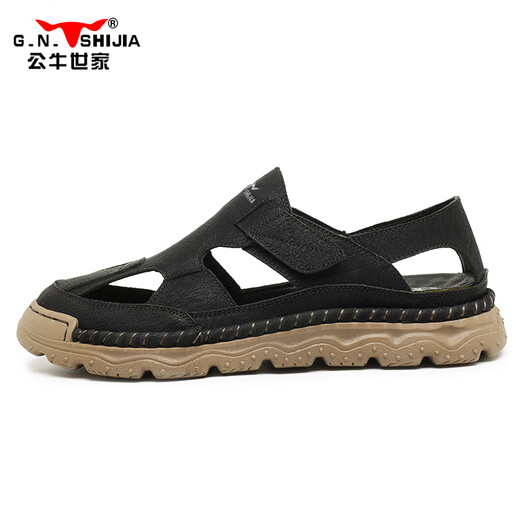 Sandalias de la familia Bull Men usa sandalias huecas para el al aire libre de verano para zapatos de playa de la cabeza de los hombres sandalias casuales