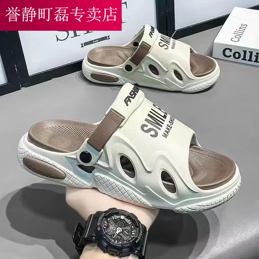 Chaosihui-Hausschuhe Männer tragen Anti-Rutsch- und Anti-Odor-Dual-Purple-Fahren-Sandalen im Freien im Freien im Freien, die dick lösten, Strandsandalen L6 Schwarz Orange [verdickte Sohle] 9911-2 42-43 [geeignet für 41-42 Fuß]