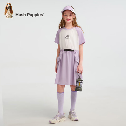 Hush Puppies children's clothing for children, girls and older children, summer energetic, youthful, fashionable, playful workwear style casual dress, ice blue purple 120