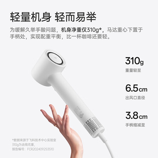 FLYCO high-speed hair dryer holiday birthday gift home dormitory portable travel essential quick-drying noise reduction negative ion hair care high-wind hair dryer FH6370 Haoyue White