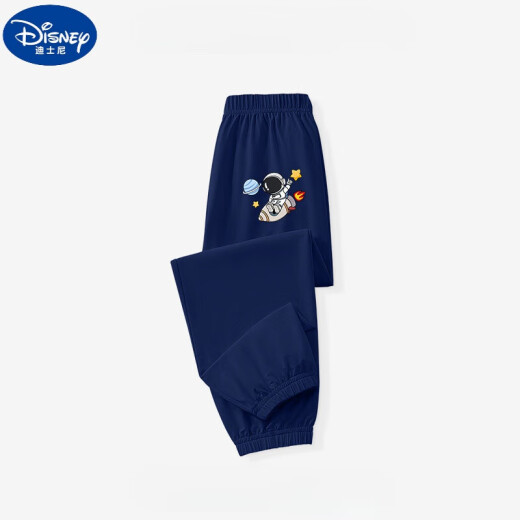 迪士尼（Disney）男童裤子2025年夏季儿童薄防蚊裤男孩潮流运动裤中大童凉感空调裤 NHZ15826K宝蓝 110 cm 身高100-110cm年龄4-5岁