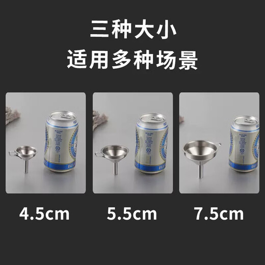 安德纳迷你不锈钢漏斗小号口径酒漏斗装袋加油液体分装器家用厨房注油器 不锈钢迷你小漏斗（小号）