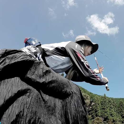 DAIWA 25 spring and summer one-hit sun protection clothing, thin hooded/stand collar fishing clothing, sunshade zipper, long sleeves, stand collar sun protection top - blue L