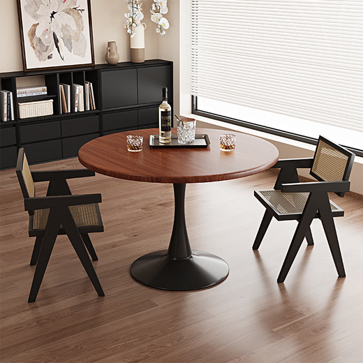 Yimo coffee table living room home small apartment side table coffee table negotiation table round dining table balcony small round table wood 8