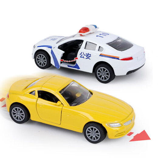 KaiDeWei metal alloy police trailer model toy KaiDeWei scene set rescue vehicle + 4 cars + 2 dolls_626033