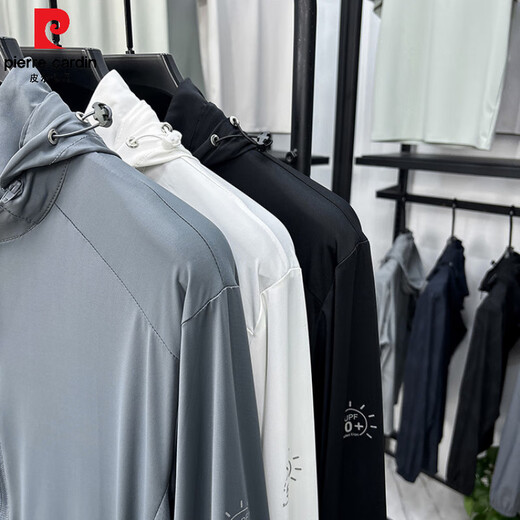 皮尔卡丹（pierre cardin）男士防晒衣可拆连帽户外休闲冰丝空调服夏季轻薄透气速干宽松外套 爆款3271同款 L