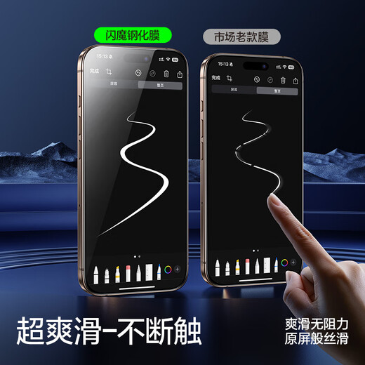 Flash Magic [Peking] Apple 16Pro Tempered Film iPhone 16pro Mobile Film HD Explosionssicheres Anti-Fall-Fingerabdruck Nicht-Vollfrost-Screenfilm 2 Pack