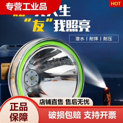 炫友雄亮妙眼 LED潜水专用头戴式夜钓强光户外锂电超声波农用头灯 中款687 随机颜色(158W)黄光